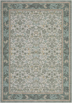 GarveeHome 5x7 Area Rugs Washable Rugs for Living Room, Boho Vintage Rug Non Slip Low Pile Stain Resistance Indoor Soft Large Carpet for Bedroom Dining Room Office Sage Green