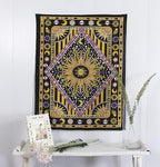 Popular Handicrafts Wall Hanging Tapestry For Bedroom Hippie Burning Sun and Moon Meditation Bohemian Hippy Psychedelic Design Indian Tapestries Bedspread 30 x 40 Inches (76 x 101 cms), Blue