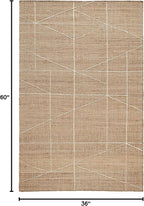 Dash & Albert Judson Natural/Ivory Handwoven Jute Rug, 3 X 5 Feet, Ivory Graphic Pattern