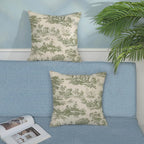 French Country Pillow Covers 18x18 Set of 2 Vintage Sage Green Throw Pillows French Country Outdoor Decorative Pillowcase Retro Rustic Linen Decor Farmhouse Cushion Case for Couch Bed Sofa