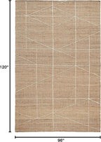 Dash & Albert Judson Natural/Ivory Handwoven Jute Rug, 7.5 X 9.5 Feet, Ivory Graphic Pattern