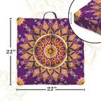 Mandala Meditation Cushion, Boho Meditation Mat, Meditation Pillows for Sitting on Floor, Cushions for Sitting in Home and Outdoor, Square Floor Pillow Cushion Seating for Yoga Accessories 22'' X 22''