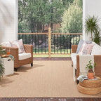 Nourison Home Courtyard Jute 10' x 14' Area Rug - Easy Clean, Non Shedding, Bed Room, Living Room, Dining Room, Kitchen (10' x 14')