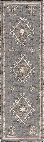 SAFAVIEH Kilim Collection Runner Rug - 2'3" x 19', Black & Ivory, Flat Weave Wool Design, Ideal for The Living Room, Dining Room, Bedroom (KLM762Z-219)