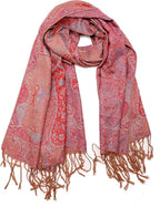 Achillea Reversible Paisley Pashmina Rave Scarf – Exotic Indian Shawls and Wraps for Evening Dresses, Festivals, All Seasons
