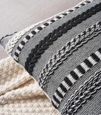 Boho Throw Pillow Covers 12x20 Inch Set of 2, Farmhouse Decorative Couch Pillow Cases, Black Accent Pillows of Bed, Sofa Bedroom Living Room Home Decor Cushion Cover