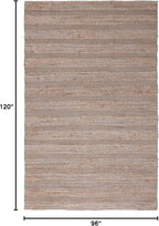 SAFAVIEH Area Rug 8x10 - Natural Fiber Collection - Large - Light Blue & Natural, Handmade Jute & Cotton, Boho Farmhouse Rustic Design, Ideal for Living Room, Bedroom, Dining Space (NFB654M)