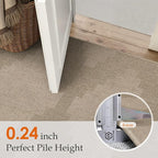 2.6x8 Easy Jute Runner Rug Washable Brown Neutral Hallway Outdoor Rug for Patio Lightweight Non Slip No Sheding Carpet Entryway Bathroom Backyard Porch Kitchen