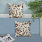Brown Pillow Covers 18x18 Inch Set of 2 Brown Chinoiserie Floral Throw Pillows Boho Vintage Flowers Decorative Pillow Cases Outdoor Chinoiserie Decor Farmhouse Cushion Case for Couch Sofa