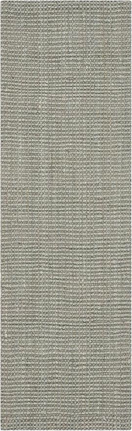SAFAVIEH Natural Fiber Collection Runner Rug - 2'3" x 17', Green & Grey, Handmade Farmhouse Jute, Ideal for High Traffic Areas in Living Room, Bedroom (NF730B)