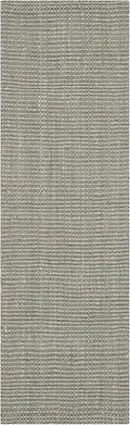 SAFAVIEH Natural Fiber Collection Runner Rug - 2'3" x 17', Green & Grey, Handmade Farmhouse Jute, Ideal for High Traffic Areas in Living Room, Bedroom (NF730B)