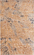 Dash and Albert Horseshoe Neutral Hand Knotted Jute Rug, 5 X 8 Feet, Neutral/Blue Geometric Pattern - Premium Luxury Hotel Quality Soft Breathable Hypoallergenic Machine Washable Easy Care All