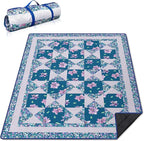 Extra Large Picnic Blankets Waterproof Foldable (60"x 80") Beach Blanket Waterproof Sandproof,3-Layer Thicking Mat Outdoor Packable Camping Blanket