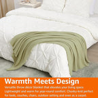 Amazon Basics Chunky Cable Knit Throw Blanket for Couch, Sofa, Bed, Lightweight Soft Cozy, 50" x 60", Sage Green