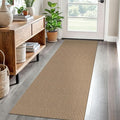 EARTHALL Woven Runner Rug 2x6 Ft Washable Runners for Hallways Cotton Non Slip Rubber Backed Kitchen Runner Braided Indoor Floor Carpet for Entryway, Hallway, Kitchen, Bedroom, Orange/Tan/Brown