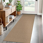 EARTHALL Woven Runner Rug 2x6 Ft Washable Runners for Hallways Cotton Non Slip Rubber Backed Kitchen Runner Braided Indoor Floor Carpet for Entryway, Hallway, Kitchen, Bedroom, Orange/Tan/Brown