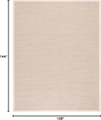 SAFAVIEH Area Rug 9x12 - Natural Fiber Collection - Large - Marble & Beige, Sisal, Woven Design with Border (NF143C)