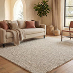 SAFAVIEH Area Rug 8x10 - Natura Collection - Large - Grey & Ivory, Handmade Wool Blend, Textured Design, Ideal for Living Room, Bedroom, Dining Space (NAT425F)