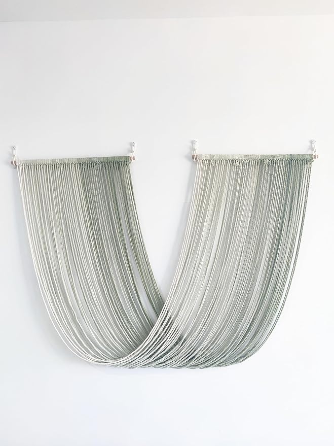 QULBUJ Dip Dye Large Macrame Wall Hanging Tie-Dye Yarn Tapestry Home Boho Wall Decor Ombre Art Headboard Bedroom Living Room 52" Wx34 L,Green