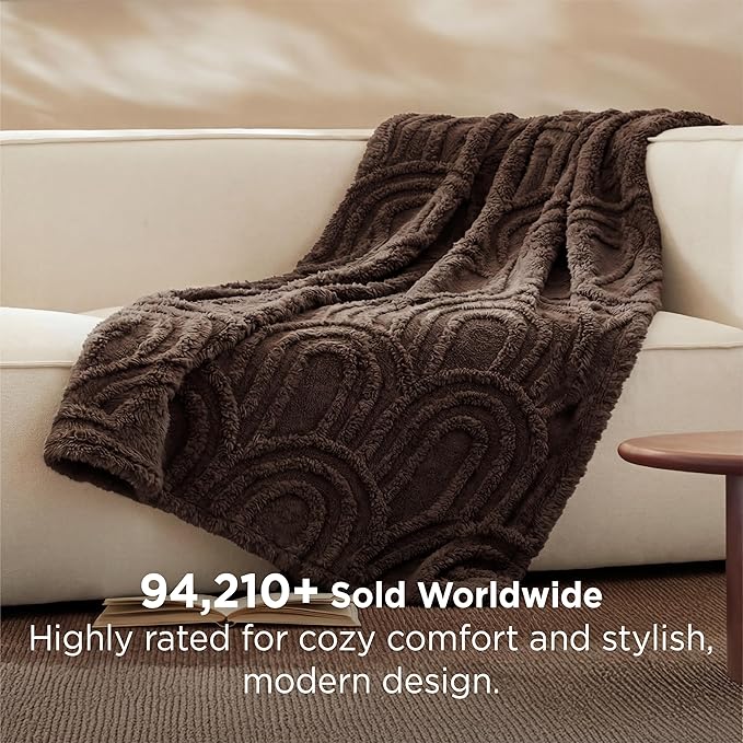 Bedsure GentleSoft Dark Brown Throw Blanket for Women - Super Soft & Cozy, Fleece Blankets for Girls, Ideal for Couch & Bed, 50x70 Inches