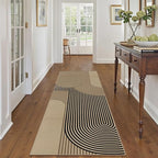 Modern Rainbow Hallway Runner Rug 2x6 Easy Jute Washable Rugs for Entryway Kitchen Farmhouse Indoor Outdoor Carpet Non Slip Runner for Porch Bedroom Laundry Front Door