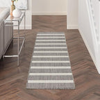 Nourison Home Positano Charcoal Ivory 2' x 6' Area Rug - Easy Clean, Non Shedding, Bed Room, Living Room, Dining Room, Kitchen (6' Runner)