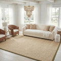 SAFAVIEH Area Rug 8x10 - Natural Fiber Collection - Large - Natural & Olive Green, Seagrass, Basketweave Pattern (NF114G)