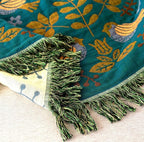 MSGKV Boho Throw Blanket 100% Cotton Blankets for Bed Couch 60''x80'', Spring Breathable Farmhouse Bird Blankets Quilt Muslin Home Decor