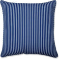 Pillow Perfect Stripe Indoor/Outdoor Accent Throw Pillow, Plush Fill, Weather, and Fade Resistant, Floor - 25" x 25", Blue/White Resprt Stripe, 1 Count