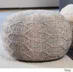 Christopher Knight Home Malibu Fabric Pouf, Grey