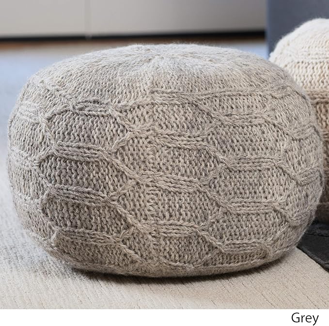 Christopher Knight Home Malibu Fabric Pouf, Grey