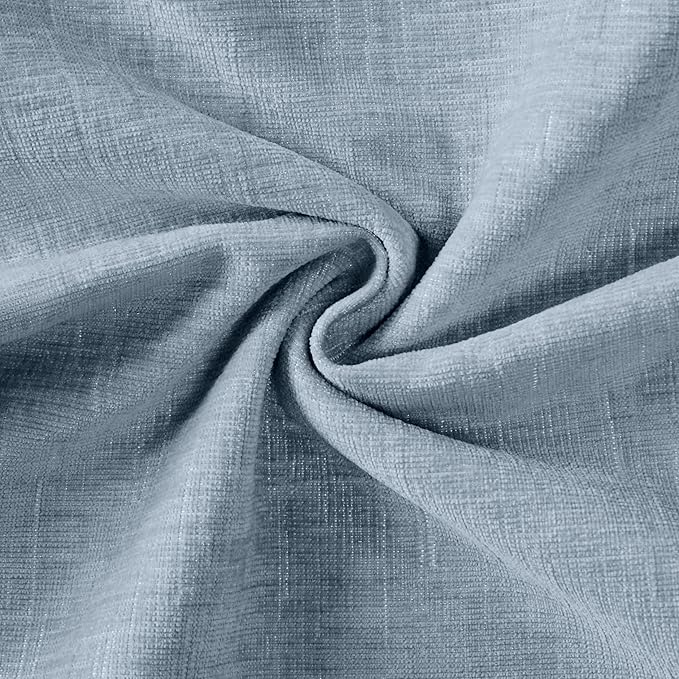 Scalloped Pillow Cover Pack of 2 Spring Chenille Decorative Throw Pillow Covers Cute Boho Couch Pillow Covers Aesthetic Funky Preppy Pillow Cases for Sofa Living Room (Misty Blue, 20x20 Inch)