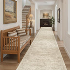 Hallway Runner 3x14 - Runner Rugs 14ft Washable Entryway Rug Vintage Kitchen Runners Non Slip Indoor Rug Farmhouse Carpet Runner for Bathroom Living Room Bedroom, Beige