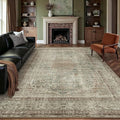 Sage Area Rug 8x10 for Living Room Washable Vintage Carpet Low Pile Non Slip Distressed Soft Traditional Retro Oriental Large Accent Throw Rug Office Bedroom Dining Room Playroom