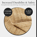 Jute Rug 2x6 Natural Runner Rug with Non-Slip Backing, Low-Profile Farmhouse Hallway Runner, Kithen Rug or Entryway Mat, Eco-Friendly 2x6 Runner for Boho Decor