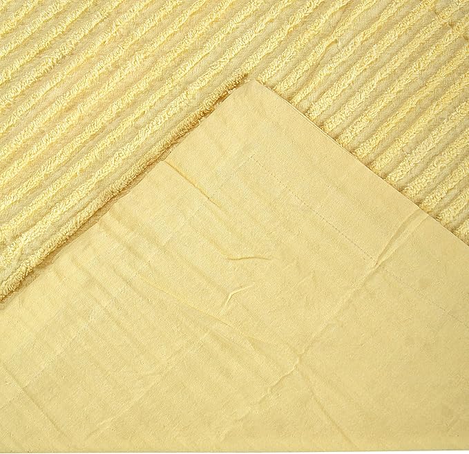 Better Trends Jullian Collection is Super Soft and Light Weight in Bold Stripes Design 100% Cotton Tufted Unique Luxurious Machine Washable Tumble Dry, Euro Sham, Yellow