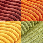 MIULEE Burnt Orange Decorative Throw Pillow Covers 18x18 Inch Set of 4 Boho Color-Clash Cushion Covers Modern Farmhouse Pillow Cases Corduroy Striped Decor for Couch Sofa Bed(Terracotta,Rust)