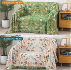 Boho Throw Blanket for Bed-100% Cotton Soft Breathable Farmhouse Decor Boho Quilt for Sofa (Bright Green, 60"x80")