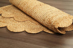 Savi Home Half Hand Woven Area Rug Braided Jute Scalloped Border, Decor Collection Classic Quality Made for Living Room, Kitchen, 22x42 - Natural