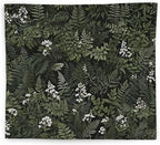 WNAGT Deep Green Floral Botanical Tapestry Wall Hanging, Cottage Core Decor, Vintage Fern Leaf Plant Flower Wall Blanket Decor for Home Bedroom Living Room, 50x60 Inch