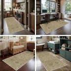 GENIMO Runner Rug 2x5 Non Slip Machine Washable Hallway Runner Rug, Low Pile Lightweight Rugs for Entryway, Hallway, Kitchen and Corridor, Tan Brown