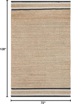 SAFAVIEH Natural Fiber Collection Area Rug - 6' x 9', Natural & Black, Handmade Farmhouse Boho Coastal Rustic Jute, Ideal for High Traffic Areas in Living Room, Bedroom (NF874B)