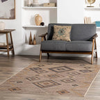 Nuloom Jonie Natural/Ivory, 4' x 6', Diamonds, Soft and Textured, High Traffic, Stain Resistant, Easy Clean, Durable, Machine Washable Area Rug for Bedroom, Living Room, Dining, Den, Foyer, Entryway