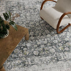 Machine Washable Rugs for Living room: 9x12 bedroom Rug Vintage Boho Area Rug Stain Resistant Non Slip Low Pile Lightweight Soft Carpets for Living room Dining Room Kitchen Nursery Kids Room Farmhouse