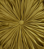 SARO LIFESTYLE Round Velvet Pintucked Poly Filled Throw Pillow (Set of 2)