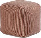Anji Mountain Pouf Ottoman Foot Rest, Handmade Ottoman Pouf, Comfortable Foot Stool, Decorative Floor Seating for Living Room Decor, Bedroom & Home Décor Accent - Teak