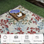 Snycler Flowers and Plants Throw Blanket for Bed 50 * 60inch Woven Blanket Cotton Polyester Farmhouse Decor for Indoor Outdoor Sofa Bedroom Garden，All Season （Spring）