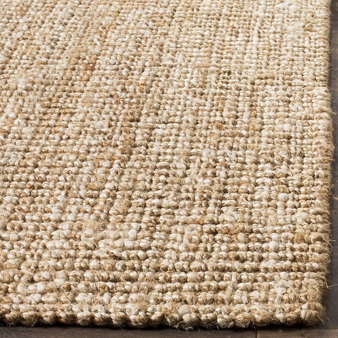 SAFAVIEH Natural Fiber Collection Runner Rug - 2' x 12', Natural & Ivory, Handmade Jute, Farmhouse Style, Chunky Textured Thick Pile (NF447N)