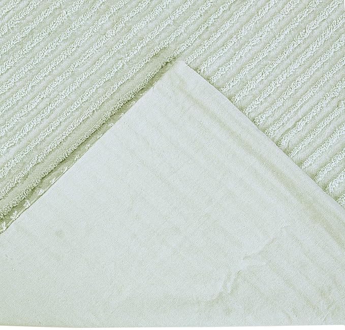 Better Trends Jullian Collection is Super Soft and Light Weight in Bold Stripes Design 100% Cotton Tufted Unique Luxurious Machine Washable Tumble Dry, Euro Sham, Sage