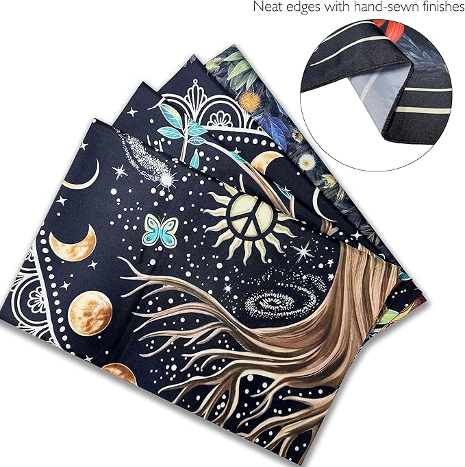 OIOVOIO Tree of Life Tapastry Sun and Moon Tapastry Bohemian Hippie Wishing Tree Tapestries Nature Flower Plant Butterfly Tapestries for Home Decor Bedroom Living Room Dorm Decor (59"x51", Black)